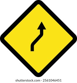 Square traffic road sign board icon warning and indicator sign in addition to the hexagonal stop vector isolated on transparent background. Inform complicated turning. vector illustration.