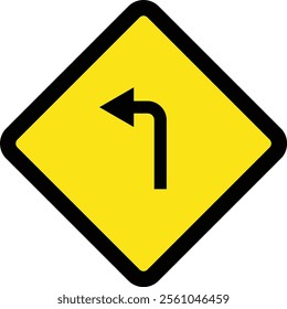 Square traffic road sign board icon warning and indicator sign in addition to the hexagonal stop vector isolated on transparent background. Inform complicated turning. vector illustration.