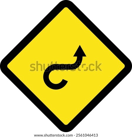 Square traffic road sign board icon warning and indicator sign in addition to the hexagonal stop vector isolated on transparent background. Inform complicated turning. vector illustration.