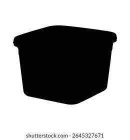 A square transparent plastic food container with a pink lid and a secure clasp is shown against a .