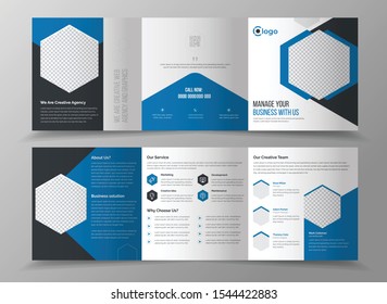 Square tri fold brochure design Business templates for tri fold square design brochures. Leaflet cover, vector layout. 