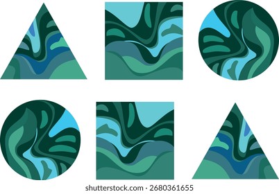 square triangle circle abstract vector art illutration