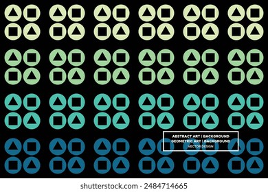 Square Triangle and Circle Shapes and Designs Green and Blue Colors Geometric Pattern Abstract Pattern Seamless Pattern