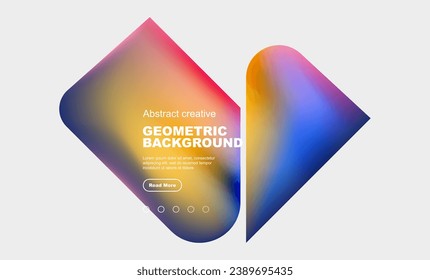 Square and triangle design with fluid gradients, abstract background