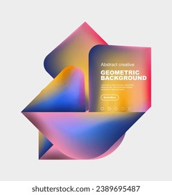 Square and triangle design with fluid gradients, abstract background