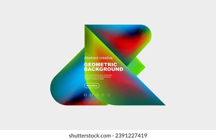 Square and triangle design with fluid gradients, abstract background
