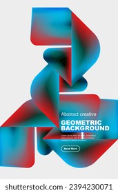 Square and triangle design with fluid gradients, abstract background