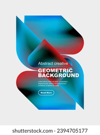 Square and triangle design with fluid gradients, abstract background