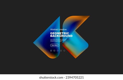 Diseño cuadrado y triangular con gradientes de fluido, fondo abstracto