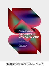 Square and triangle design with fluid gradients, abstract background