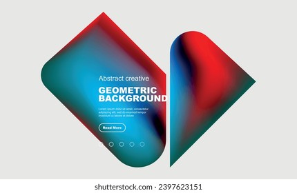 Square and triangle design with fluid gradients, abstract background