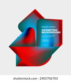 Square and triangle design with fluid gradients, abstract background
