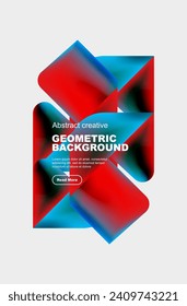 Square and triangle design with fluid gradients, abstract background