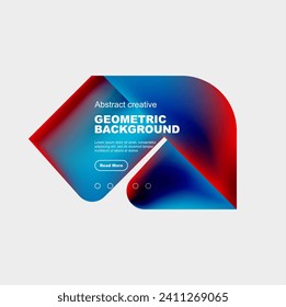 Square and triangle design with fluid gradients, abstract background