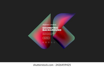 Square and triangle design with fluid gradients, abstract background