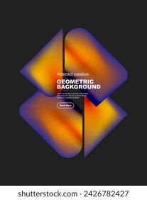 Square and triangle design with fluid gradients, abstract background