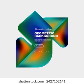 Square and triangle design with fluid gradients, abstract background