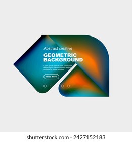 Square and triangle design with fluid gradients, abstract background