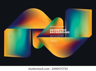 Square and triangle design with fluid gradients, abstract background
