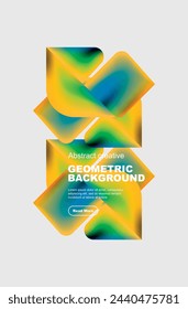 Square and triangle design with fluid gradients, abstract background