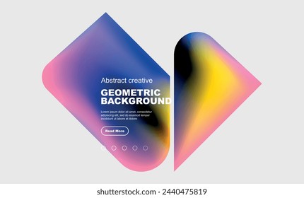 Square and triangle design with fluid gradients, abstract background