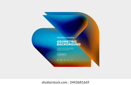 Square and triangle design with fluid gradients, abstract background