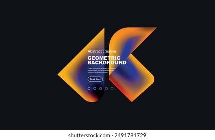 Square and triangle design with fluid gradients, abstract background