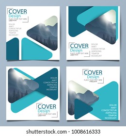 Square triangle flyer cover business brochure vector design, Leaflet advertising abstract background, Modern poster magazine layout template, Annual report for presentation.