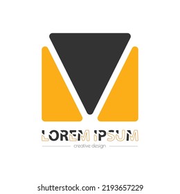 Square and triangle. Geometric template for a logo, sticker, logo or brand. Illustration for websites, applications and creative ideas. Flat style
