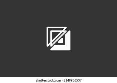Quadrat-Dreieck-Linien-Kunst einzigartiges Logo-Design