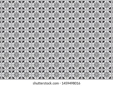 Square and Triangle Ornaments. Seamless Pattern, Vector Background.