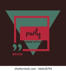 Square and triangle. Quote text bubble. Creative quote text template. Retro colors