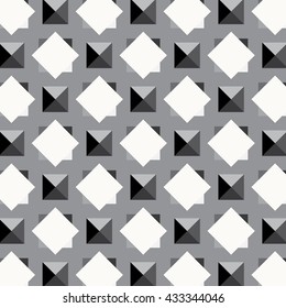 square and triangle vector pattern, geometric stylish monochrome