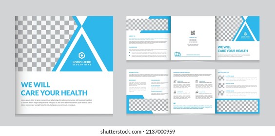 Square tri-fold folding medical brochure ,Design for printing and advertising
