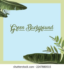 square tropical banana and fern leaves eps vector frame for graphic design