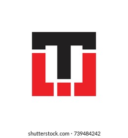 square with TU letter logo design vector