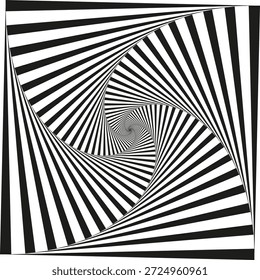 Padrão de túnel quadrado. Vetor de ilusão óptica. Forma de arte hipnótica. Profundidade abstrata. EPS 10.
