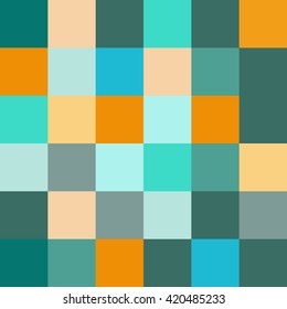 Square turquoise-orange abstract