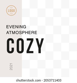 Square universal template for print, web and social networks. Photo frame for describing a cozy atmosphere and interior. Theme restaurants. Trend vector illustration.