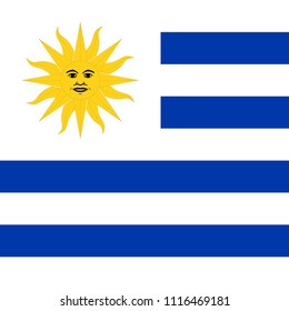 square Uruguay flag