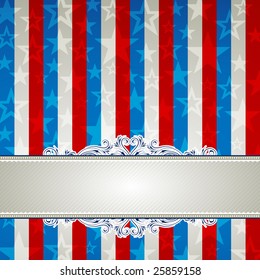 square usa background with stars and  decorative frames