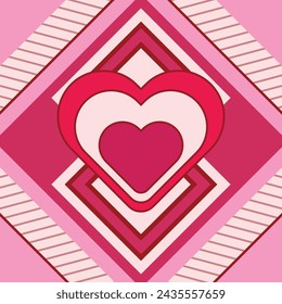 Square valentine graphic design background concept