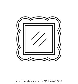 Square vanity Mirror icon in line style icon, isolated on white background