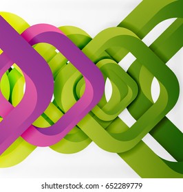 Square vector background, 3d style overlapping geometric shapes with shadows on light backdrop