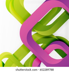 Square vector background, 3d style overlapping geometric shapes with shadows on light backdrop