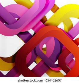 Square vector background, 3d style overlapping geometric shapes with shadows on light backdrop