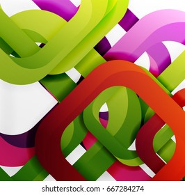 Square vector background, 3d style overlapping geometric shapes with shadows on light backdrop