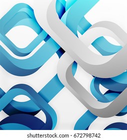 Square vector background, 3d style overlapping geometric shapes with shadows on light backdrop