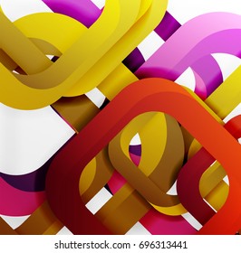 Square vector background, 3d style overlapping geometric shapes with shadows on light backdrop