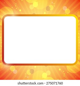 Square vector banner with lights. Vector Illustration